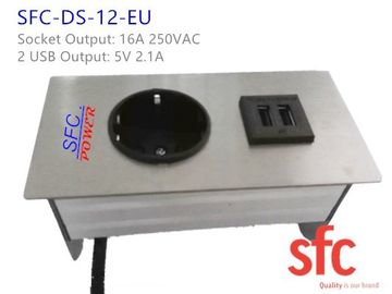 5v 2.1A bedde de Machtsafzet van het Tafelbladmeubilair met Enige de EU-Stop/het Dubbele USB-Laden in